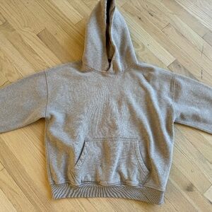 Abercrombie & Fitch Men's Essential Popover Hoodie Oversized in Beige XS